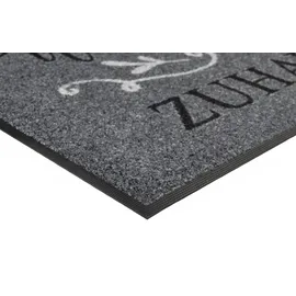 Wash+Dry Wash & Dry Fußmatte Willkommen Zuhause 50 x 75cm Polyamid Grau 75 cm