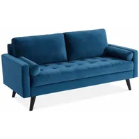 Sweeek - 3-Sitzer Sofa, Samt, Marineblau