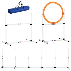 PawHut Haustier-Trainingsset inklusive Tasche weiß, gelb 328 x 65 x 94,5 cm (BxTxH)