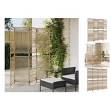 vidaXL Paravent 4-tlg. Beige Poly Rattan