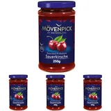 Mövenpick Gourmet-Frühstück Sauerkirsche, Premium Fruchtaufstrich, 55 Prozent Frucht, 250 g (Packung mit 4)