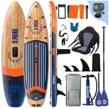 LuxusKollektion Inflatable SUP-Board SUP Board 2 1 Personen Teak Zephyr mit dem Balanceflügel