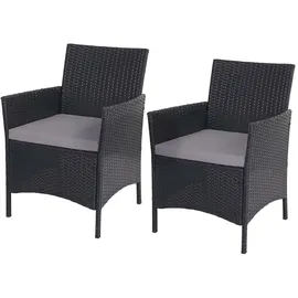 Proregal Andi Gartensessel 59 x 60 x 83 cm Anthrazit 2 St.