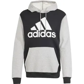 Adidas Herren Essentials Fleece Big Logo Hoodie Kapuzensweat, Black/Medium Grey Heather, S