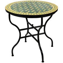 Marrakesch Orient & Mediterran Interior Estrella Gartentisch Ø 80 x 75 cm Grün/Gelb