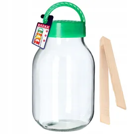 Kadax Einmachglas mit Zange Gurkenglas | Kunststoff Deckel Glasballon | Pickle Greifer | Vorratsglas spuelmaschinenfest