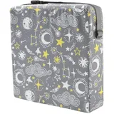 Chickwin Sitzerhöhung Stuhl Kind Baby Tragbar Sitzkissen Tragbares Boostersitze Kleinkind Verstellbar Zerlegbar Esszimmerstuhl Stuhlkissen Sitzerhöhung Kissen (Silbernes Universum,32x32x8cm)