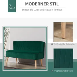 Homcom 2-Sitzer Stoffsofa Polstersofa Sitzmöbel Loungesofa Holz, 56.5x77x117 cm