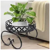 Schwarzer Pflanzenständer Für Den Innenbereich, Metall-pflanzenhalter Für Mehrere Pflanzen, Rostfreies Pflanzenregal Für Drinnen Und Draußen, Runde Blumentopfständer, Garten-blumenregal.