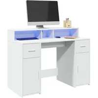 VidaXL LED-Schreibtisch Weiß 120x55x91 cm Holzwerkstoff