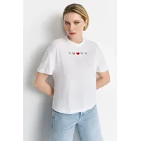 RICH & ROYAL T-Shirt mit Motiv-Stitching, Weiss, S