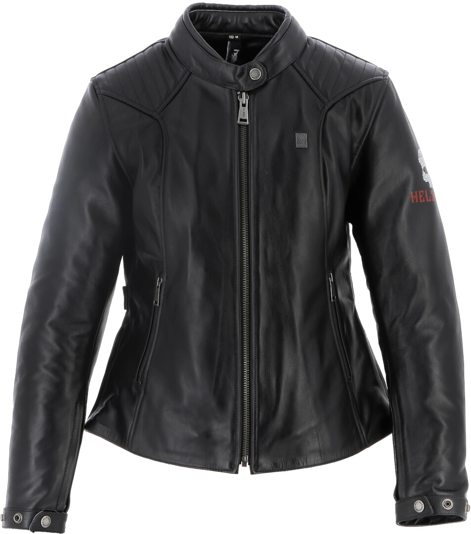 Helstons Emilia Dames motorfiets lederen jas, zwart, L Voorvrouw