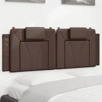 VidaXL Kopfteil-Kissen "Viana" Braun 140 cm Kunstleder
