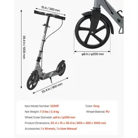 Vevor Scooter Schwarz