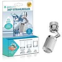 puregreen 360°-Strahlregler für bis zu 95% Wasserersparnis für niedrigeren Wasserverbrauch in Küche | Bad DS Produkte Silberfarben