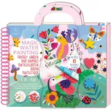 Avenir 6301895 Ausmalspiel Fantasiegarten, 4in1 Aktivitätenbuch, DIY Kreativ-Set mit Ausmalbildern, Stempel, Schablonen und Rätselspielen, für Kinder ab 3 Jahren