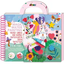 Avenir 6301895 Ausmalspiel Fantasiegarten, 4in1 Aktivitätenbuch, DIY Kreativ-Set mit Ausmalbildern, Stempel, Schablonen und Rätselspielen, für Kinder ab 3 Jahren