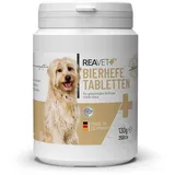 ReaVET Bierhefe-Tabletten für Hunde 250 Stück – Naturrein in Premium Qualität, für glänzendes kräftiges Fell + Vitale Haut, mit Biotin & Vitamin B I Bierhefe Pulver Tabs für Hunde Ohne Zusätze