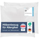 Blumtal® Milbenbezug Kissen 80x80 cm 2er Set - Oeko-TEX zertifizierte Allergiker Bettwäsche Kissen 80x80 cm - Kissenbezug gegen Hausstaubmilben - Allergie Bettwäsche Set Anti Milben 80x80 cm Kissen