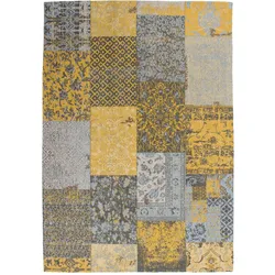Teppich MY HOME "Ella" Gr. 4, gold (goldfarben), B:160cm H:10mm L:230cm, Baumwolle, Teppiche, Vintage Design, Wohnzimmer