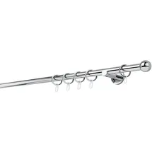 ONDECO 20mm,1-läufig,Rohr,Wandträger 6,5cm,Endstück ball Farbe: Chrom, Größe: 300cm