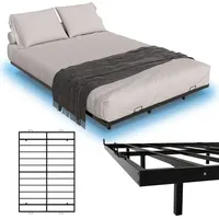 Juskys Metallbett Palamos 140x200 cm mit Matratze, Lattenrost &