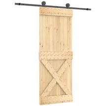 vidaXL Schiebetür rechts 80 x 210 cm Braun/Schwarz