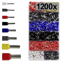 TRU Components TC-13377260 Aderendhülsen-Sortiment Teilisoliert Mehrfarbig 1200 St.