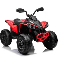 Beneo Can-am Renegade Elektroquad für Kinder, rot, Einsitzer, Vorder- und Hinterradfederung, LED-Leuchten, 12-V-Batterie, 2 x 35-W-Motoren, weiche Eva-Räder, MP3-Player mit USB/AUX-Eingang, lizenziert