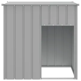vidaXL Hundehütte mit Dach Hellgrau 110x103x109 cm Verzinkter Stahl