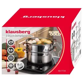 Klausberg Dampfgarer 3-teilig 24 cm KB-7734 Gold/Silber