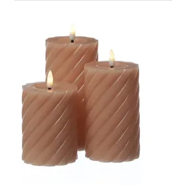 MARELIDA LED Kerze Twist 17,5 cm altrosa