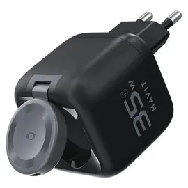 Havit UC250 A-EU - GaN-Reiseladegerät mit ausziehbarem Kabel (schwarz)
