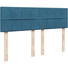 vidaXL Boxspringbett mit Matratze Blau 140x200 cm Samt