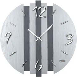 Wanduhr CHRISTOFFEL "Lowell", silber (silberfarben), H:3,5cm, Wanduhren