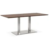 Kadima Design Tisch mit Stahlgestell & Holzplatte. Braun. 180x90x75 cm - Braun