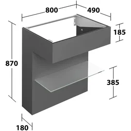 Keuco Waschtischunterschrank 80 x 87 x 49 cm Grau