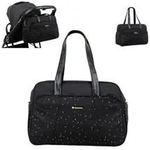 KIKKABOO Wickeltasche Chelsea mit Wickelunterlage, Seitentaschen, Thermofach schwarz gemustert