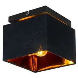 QAZQA 1-flg. quadratisch schwarz mit Gold