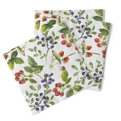 Sovie HOME Serviette Else aus Tissue 33 x 33 cm, 20 Stück - Beeren Frühling Sommer