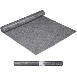 Relaxdays 2 Rollen Abdeckvlies, je 1 x 10 m, rutschfest, wasserabweisend, 200g/m2, Streichen, Umzug, grau