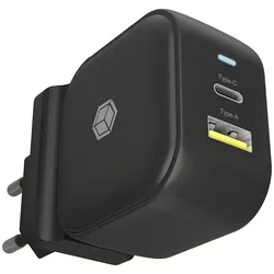 ICY BOX 2 Port Steckerladegerät mit USB Power Delivery - Indoor - AC - Schwarz