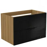duschspa Waschtisch Unterschrank Waschtischunterschrank Waschbeckenunterschrank Badschrank, 50-120cm Hängeschrank, Matt / Hochglanz schwarz 79 cm x 52 cm x 46.3 cm