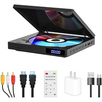 Slim DVD-Player, kompakter DVD-Player für TV, 1080P HDMI DVD-Player für alle Regionen frei, Playbakc-Speicher, HDMI/AV-Ausgang, USB 2.0, unterstützt PAL/NTSC