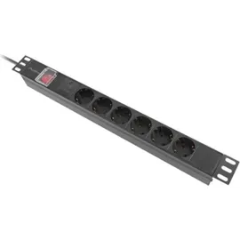 LANBERG Steckdosenleiste 6-fach 2 m Schwarz 1 St.