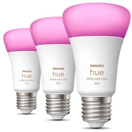 Philips Hue White and Color ambiance E27 - Smarte Lampe A60 Dreierpack - 800