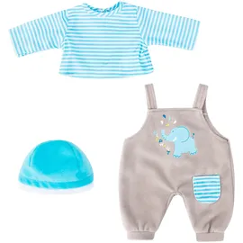 Bayer Puppenkleidung Latzhose Elefant Blau/Grau (46)