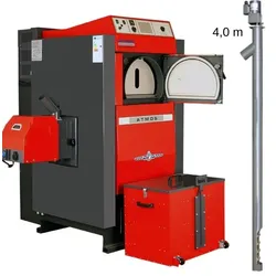 ATMOS Pelletkessel P85 Set 4,0m Förderschnecke autom. Heizkessel mit Brenner A85