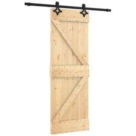 vidaXL Schiebetür rechts 70 x 210 cm Braun/Schwarz