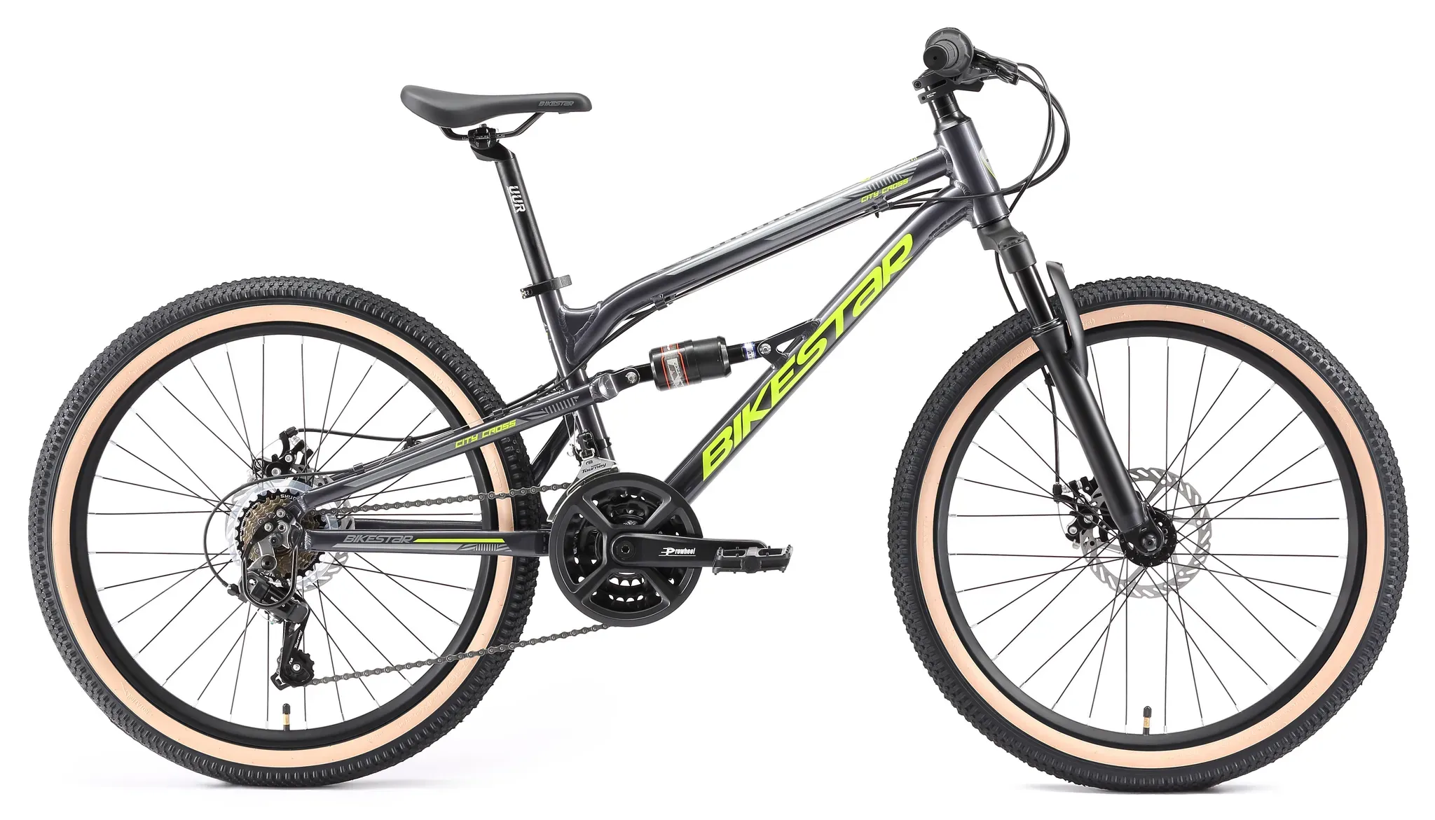 Jugendfahrrad BIKESTAR Gr. 33, schwarz, Fahrräder, Kinder, 33cm, 24 Zoll (60,96cm)
